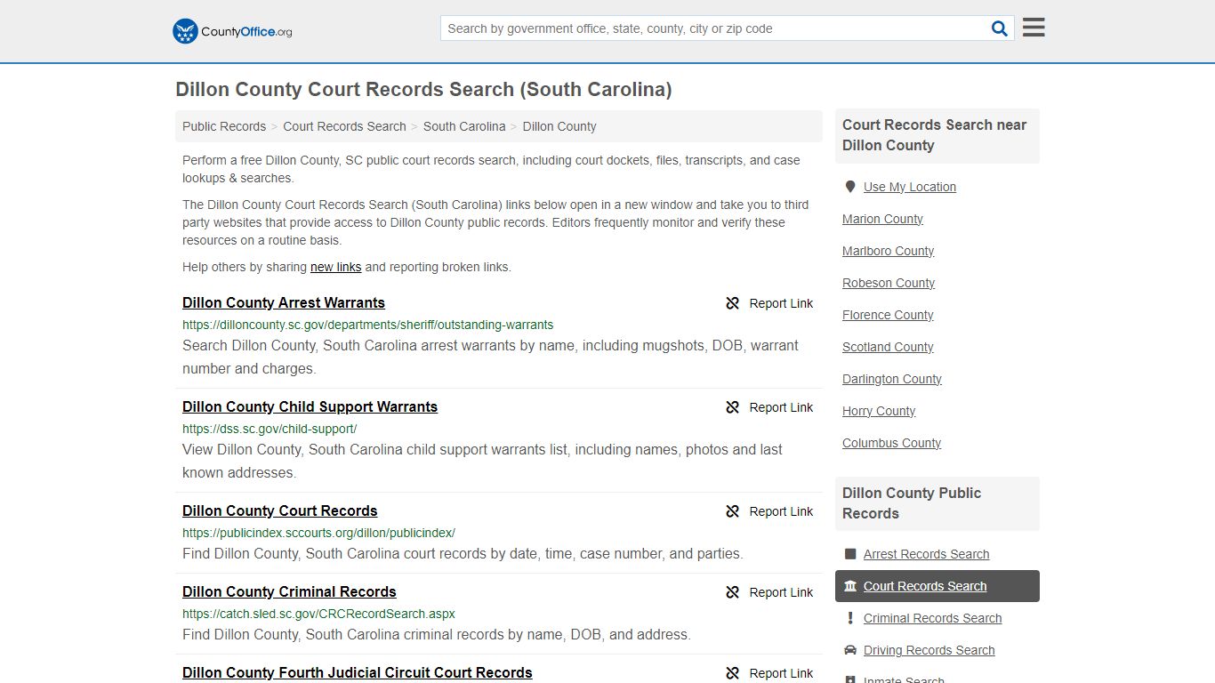 Dillon County Court Records Search (South Carolina) - County Office